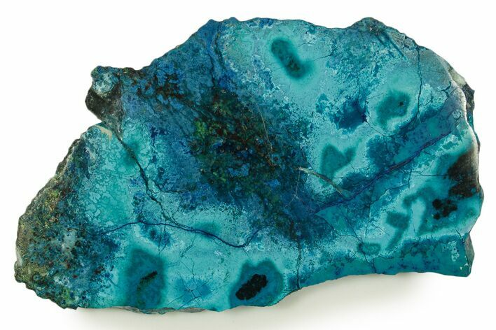 Vibrant Chrysocolla and Shattuckite Slice - Mexico #384310